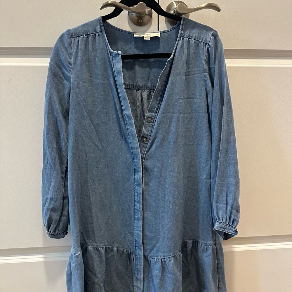 LOFT Light Blue Chambray Dress